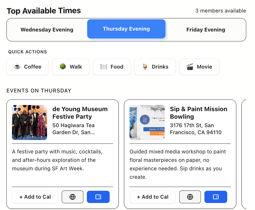 Availability Heatmap and Times Example